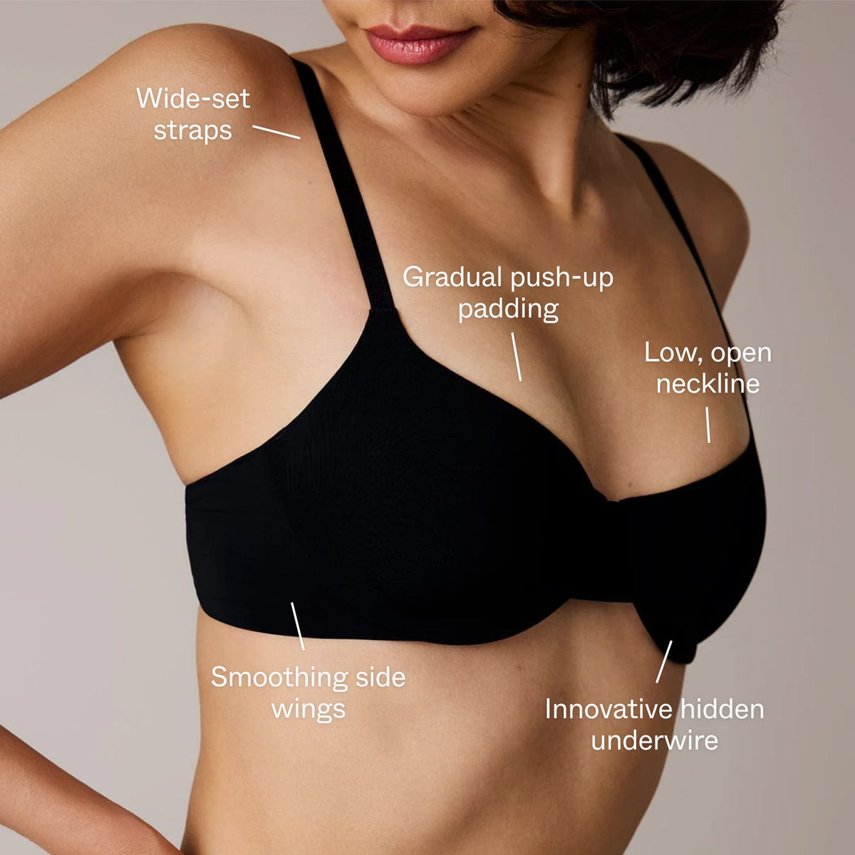 Cameo Balconette Lift Up Bra Black
