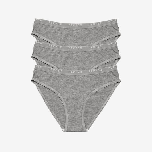 Supima® Cotton Bikini 3 Pack Heather Grey