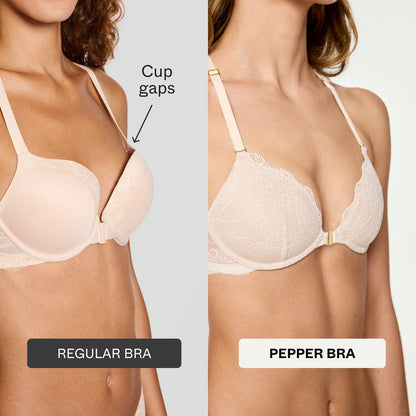 Lace Racerback Lift Up Bra Ecru