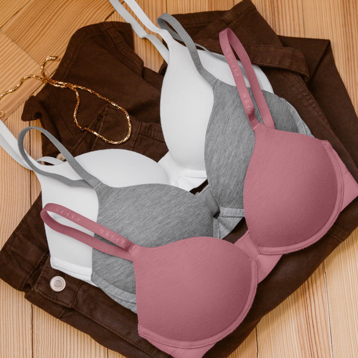Supima® Cotton Lift Up Bra Heather Grey