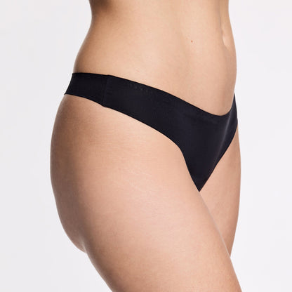 Simply Smooth No Show Thong 3 Pack Black