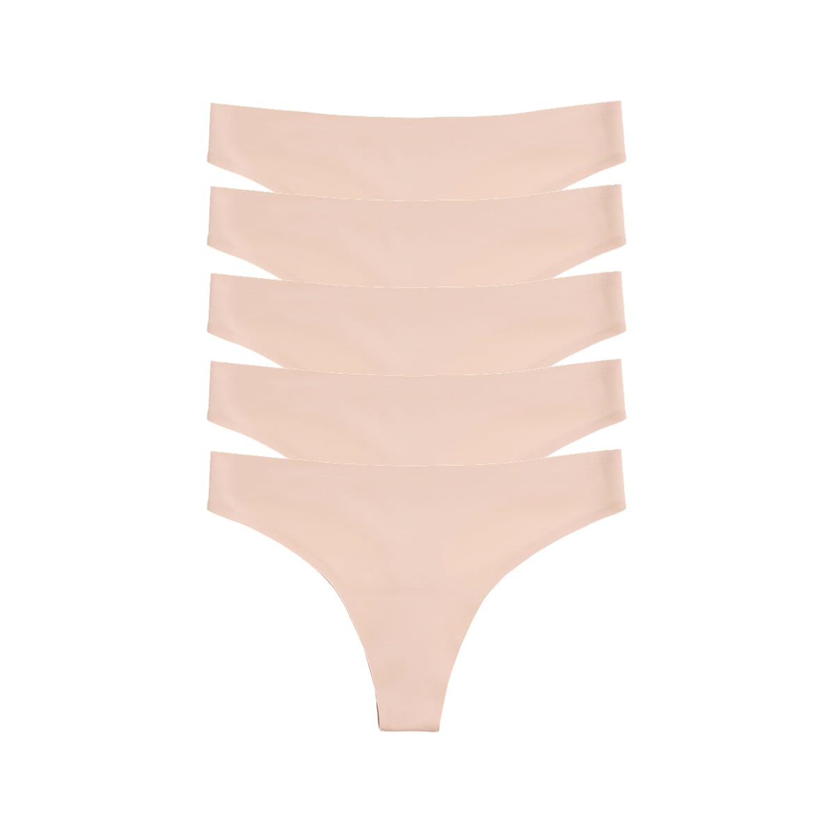 Simply Smooth No Show Thong 5 Pack Buff