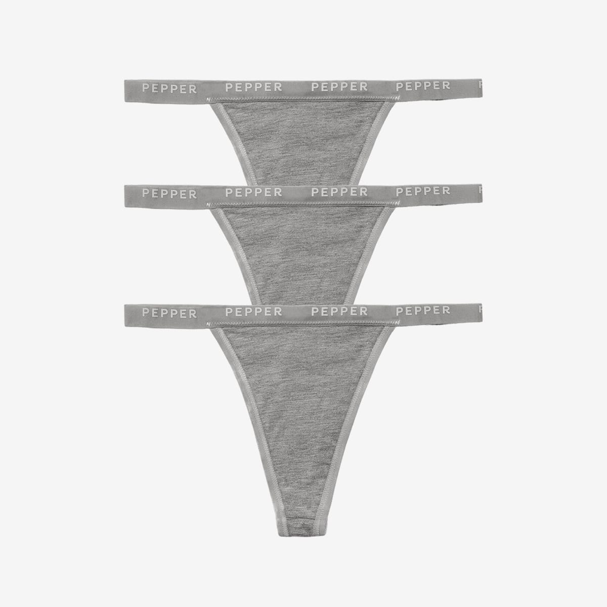 Supima® Cotton String Thong 3 Pack Heather Grey