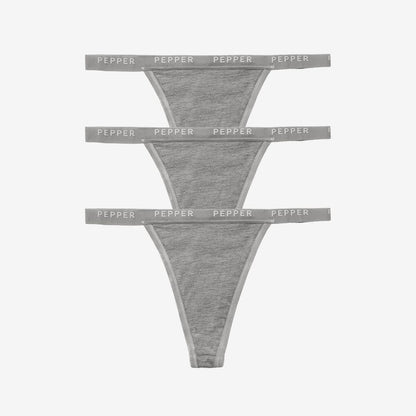 Supima® Cotton String Thong 3 Pack Heather Grey